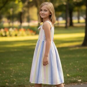Charming Multicolor Striped Kids Dress